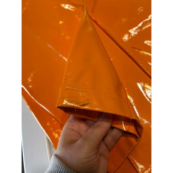 The Ragged Priest Orange Faux Patent Leather Straight Leg Pants - Picture 5 of 11